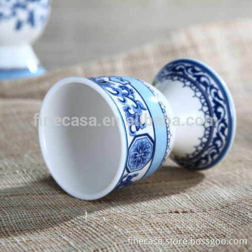 Elegant New Bone China Blue and White Ceramic Chicken Egg Holder